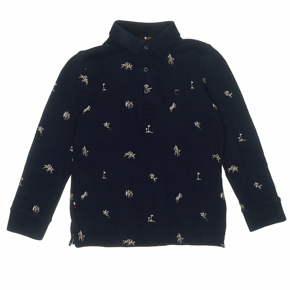Mayoral Navy Long-Sleeve Kids Polo Pony equestrian shirt